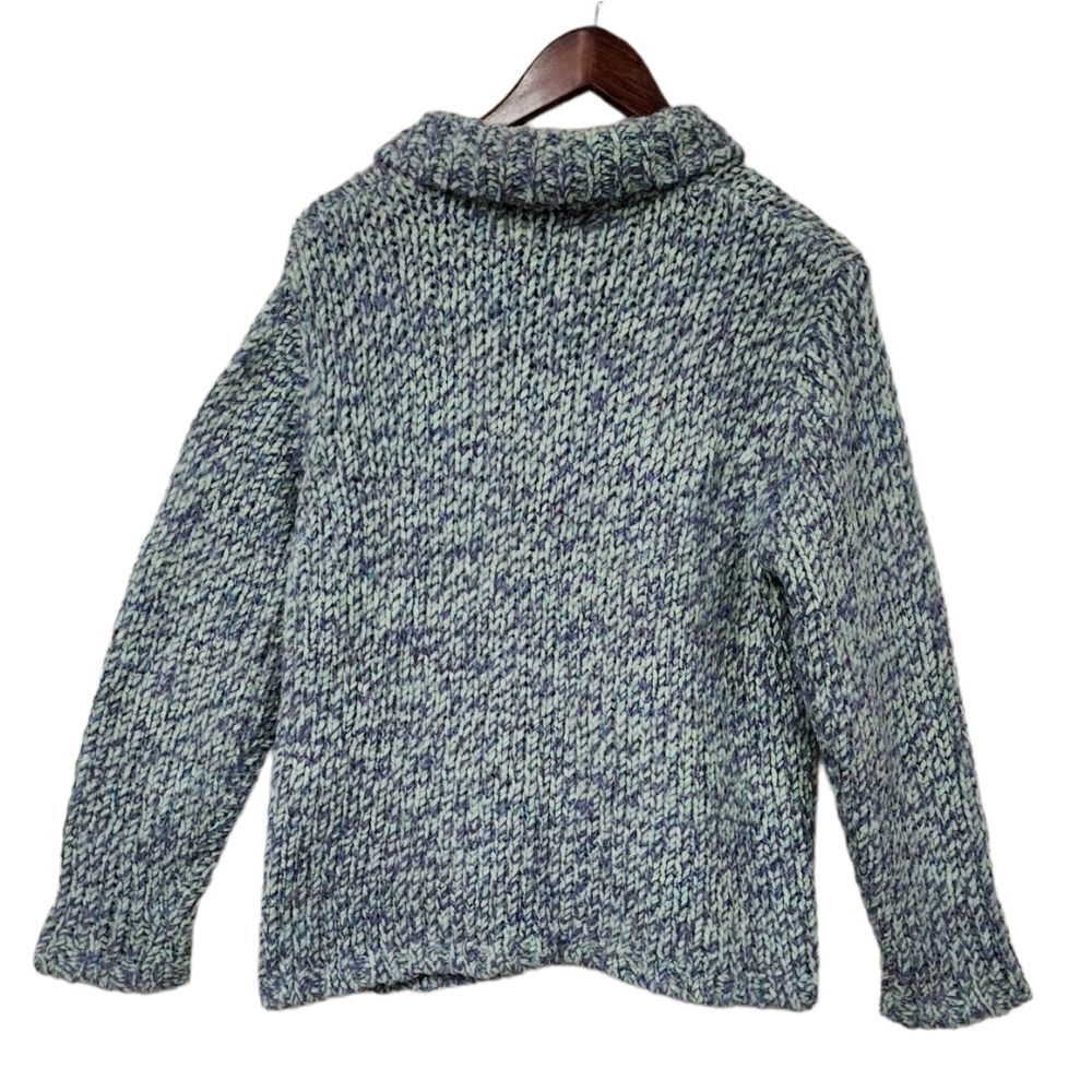 Vintage Northern Isles Variegated Knit Cardigan With Shell Buttons - Picture 2 of 13